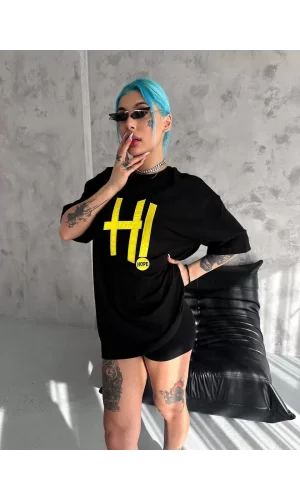 Unisex Nakış İşlemeli T-Shirt - Siyah