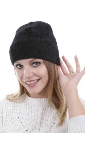 Unisex Tam Kalıp İnce Sakallı Triko Bere - Siyah