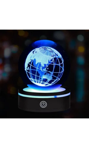 USBli Dünya Tasarımlı Dönen Cam Küre