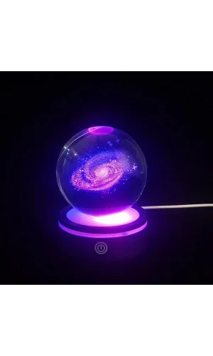 USBli Samanyolu Tasarımlı Dönen Cam Küre
