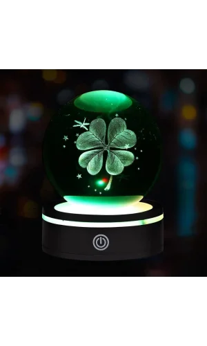 USBli Yonca Tasarımlı Dönen Cam Küre