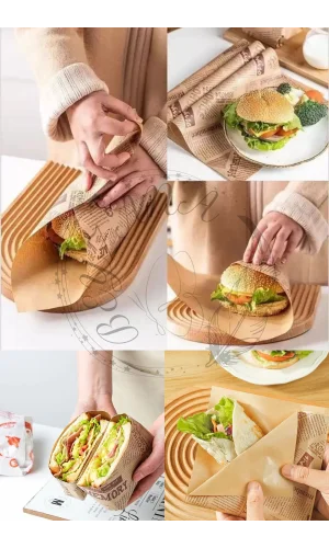 Vintage Gazete Desenli Sunum Kağıdı 50 Adet