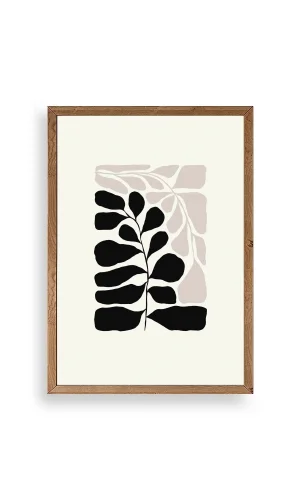 Yaprak Ahşap Çerçeveli Tablo