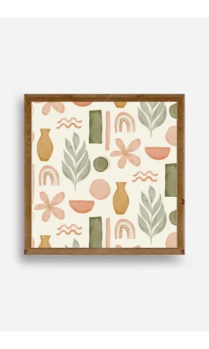 Yaprak Ahşap Çerçeveli Tablo