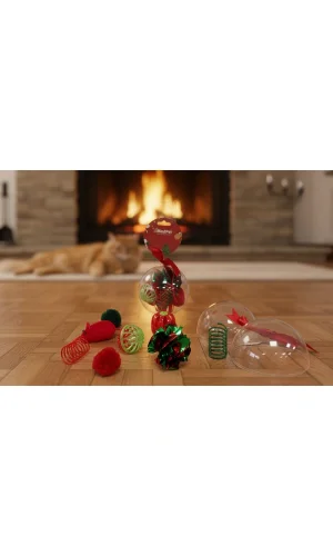 Yılbaşı Konseptli 8 Parça Küre İçinde Oyuncak Seti