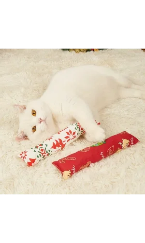Yılbaşı Konseptli Hışırtılı Bez Kedi Oyuncağı