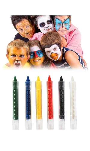 Yüz Boyama Seti Kalemli 6 Renk