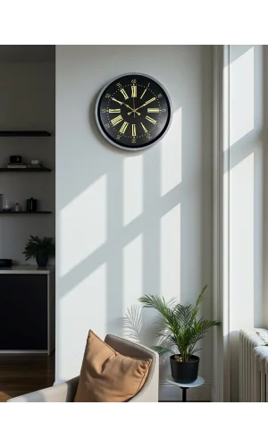 Zentime 36 Cm Gri Dekoratif Duvar Saati