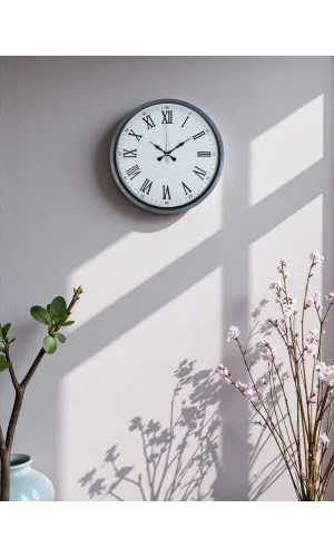 Zentime 36 Cm Gri Dekoratif Duvar Saati