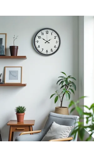 Zentime 36 Cm Gri Dekoratif Duvar Saati