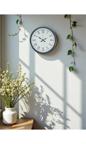 Zentime 36 Cm Gri Dekoratif Duvar Saati