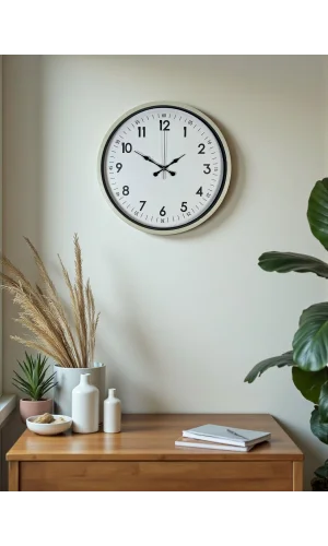 Zentime 36 Cm Krem Dekoratif Duvar Saati