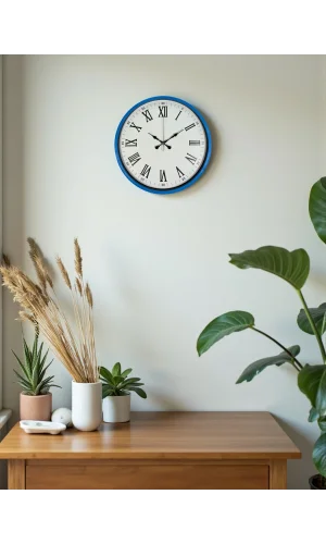 Zentime 36 Cm Mavi Dekoratif Duvar Saati