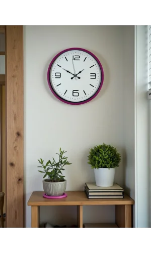 Zentime 36 Cm Pembe Dekoratif Duvar Saati