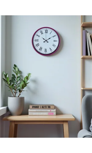 Zentime 36 Cm Pembe Dekoratif Duvar Saati