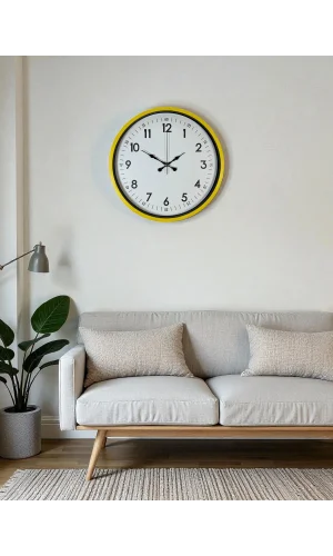 Zentime 36 Cm Sarı Dekoratif Duvar Saati