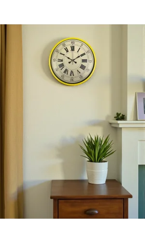 Zentime 36 Cm Sarı Dekoratif Duvar Saati