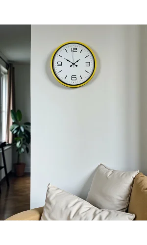 Zentime 36 Cm Sarı Dekoratif Duvar Saati