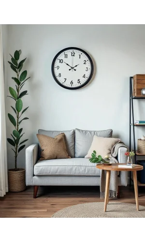 Zentime 36 Cm Siyah Dekoratif Duvar Saati