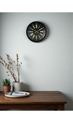 Zentime 36 Cm Siyah Dekoratif Duvar Saati