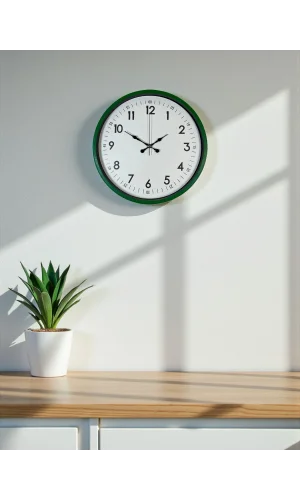 Zentime 36 Cm Yeşil Dekoratif Duvar Saati