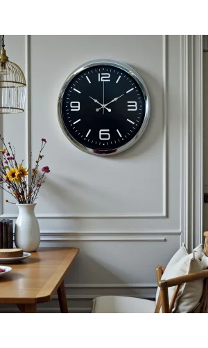 Zentime 40 Cm Krom Şık Duvar Saati