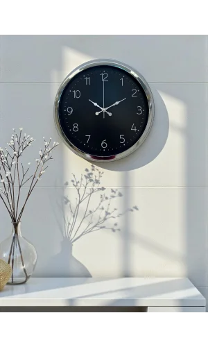 Zentime 40 Cm Krom Şık Duvar Saati