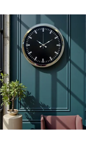 Zentime 40 Cm Krom Şık Duvar Saati