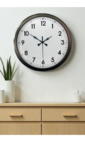 Zentime 52 Cm Siyah Modern Duvar Saati