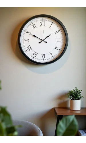 Zentime 52 Cm Siyah Modern Duvar Saati