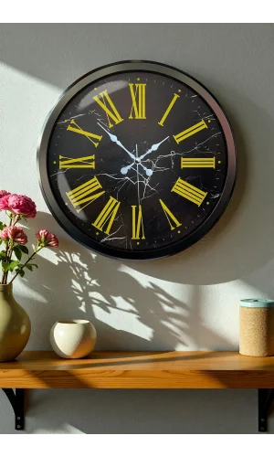 Zentime 52 Cm Siyah Modern Duvar Saati