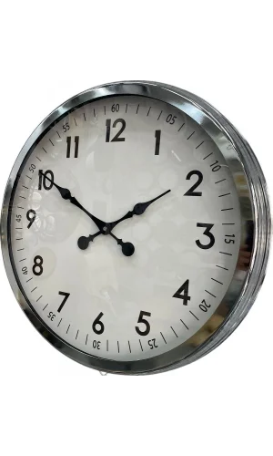 Zentime  Krom Zarif 60 Cm Metal Duvar Saati