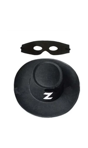 Zorro Şapka Maske Set Yetişkin