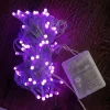 10m 100 Led Damla Uçlu Pembe Işık Şeffaf Kablo