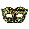 Altın Renk Pul Payet İşlemeli Balo Maskesi