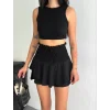 Ayrobin Şortlu Etek - Siyah