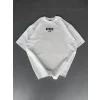 Baskılı Oversize Bisiklet Yaka T-shirt - Beyaz