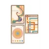 Bauhaus Üçlü Ahşap Çerçeveli Tablo