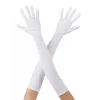 Beyaz Renk Uzun Kumaş Eldiven 40 cm