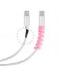 BUFFER® 4lü Apple, Android Şaj Kablosu Koruyucu Silikon Spiral Yay Aparat
