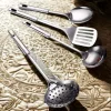 BUFFER® 4lü Çelik Kepçe,Süzgeç,Servis Kaşığı,Spatula Mutfak Yemek Hazırlama Servis Seti