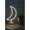 BUFFER® Dekoratif Pilli Ay Tasarımlı 3D Neon Led Masa Ve Gece Lambası
