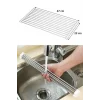 BUFFER® Evye Üstü Katlanır Nihale Paslanmaz Çelik Pratik Sebze Meyve Bulaşık Kurutma Süzgeci