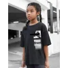Çocuk Unisex Baskılı T-Shirt - Siyah