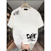 Day One Baskılı Oversize Bisiklet Yaka T-shirt - Beyaz