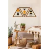 Dekoratif Üçgen Çerçeveli Ahşap Tablo Set