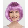 Düz Kesim Küt Parti Peruğu Rose Pembe