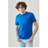 Erkek 24/1 Düz A Kalite Oversize T-shirt - Mavi