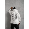 Erkek 98 Baskılı Kapşonlu Sweat - Beyaz