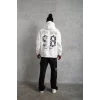 Erkek 98 Baskılı Kapşonlu Sweat - Beyaz